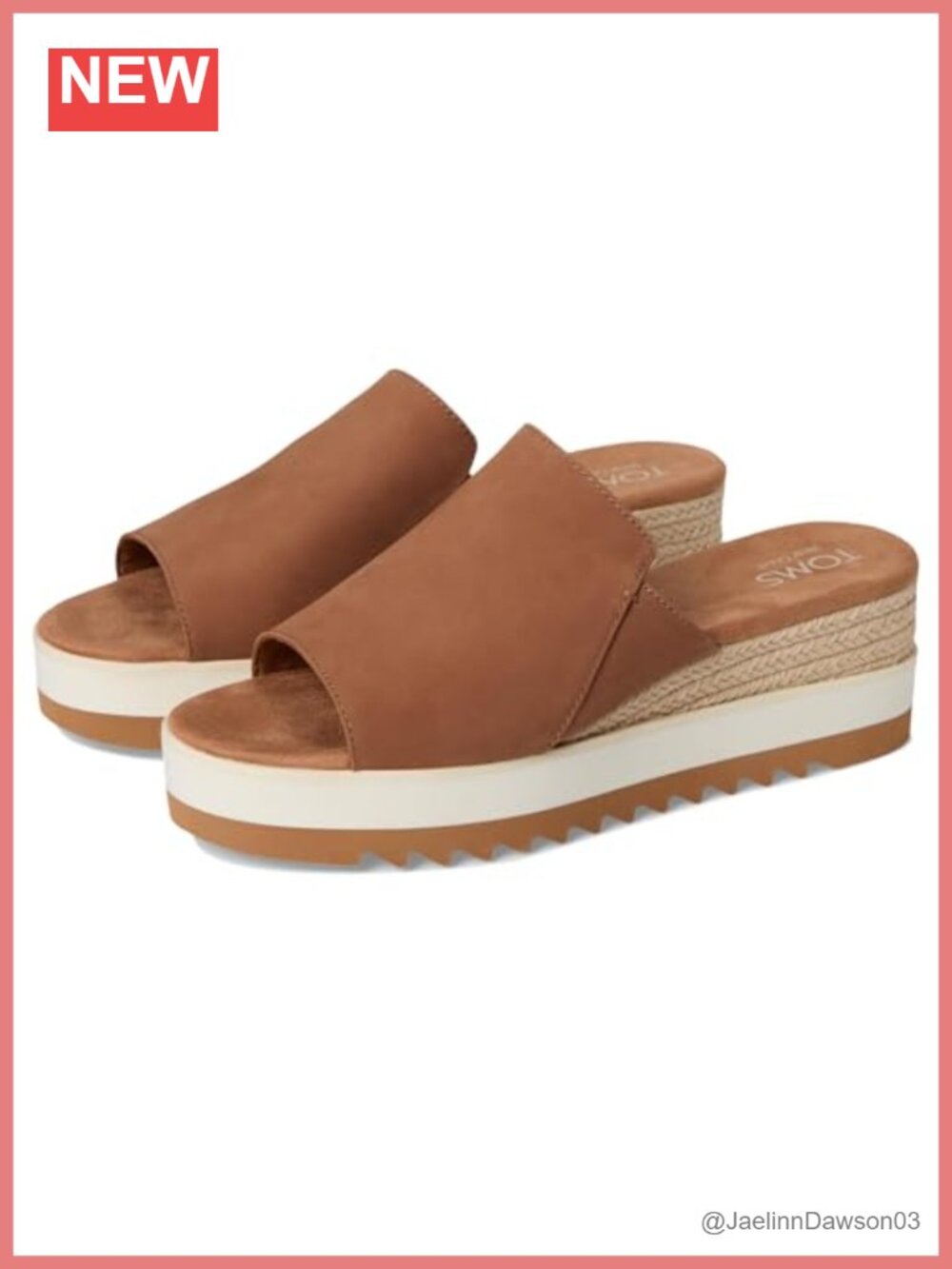 TOMS Diana Mule Wedge Sandals Size 8 Brown
